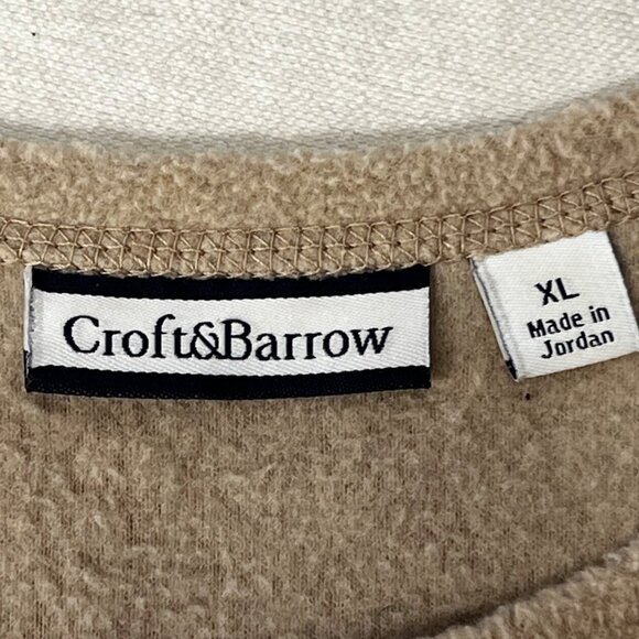 Croft & Barrow  XL Beige Cardinal Snowflake Embroidered Zip-Up Fleece Jacket - Picture 13 of 16